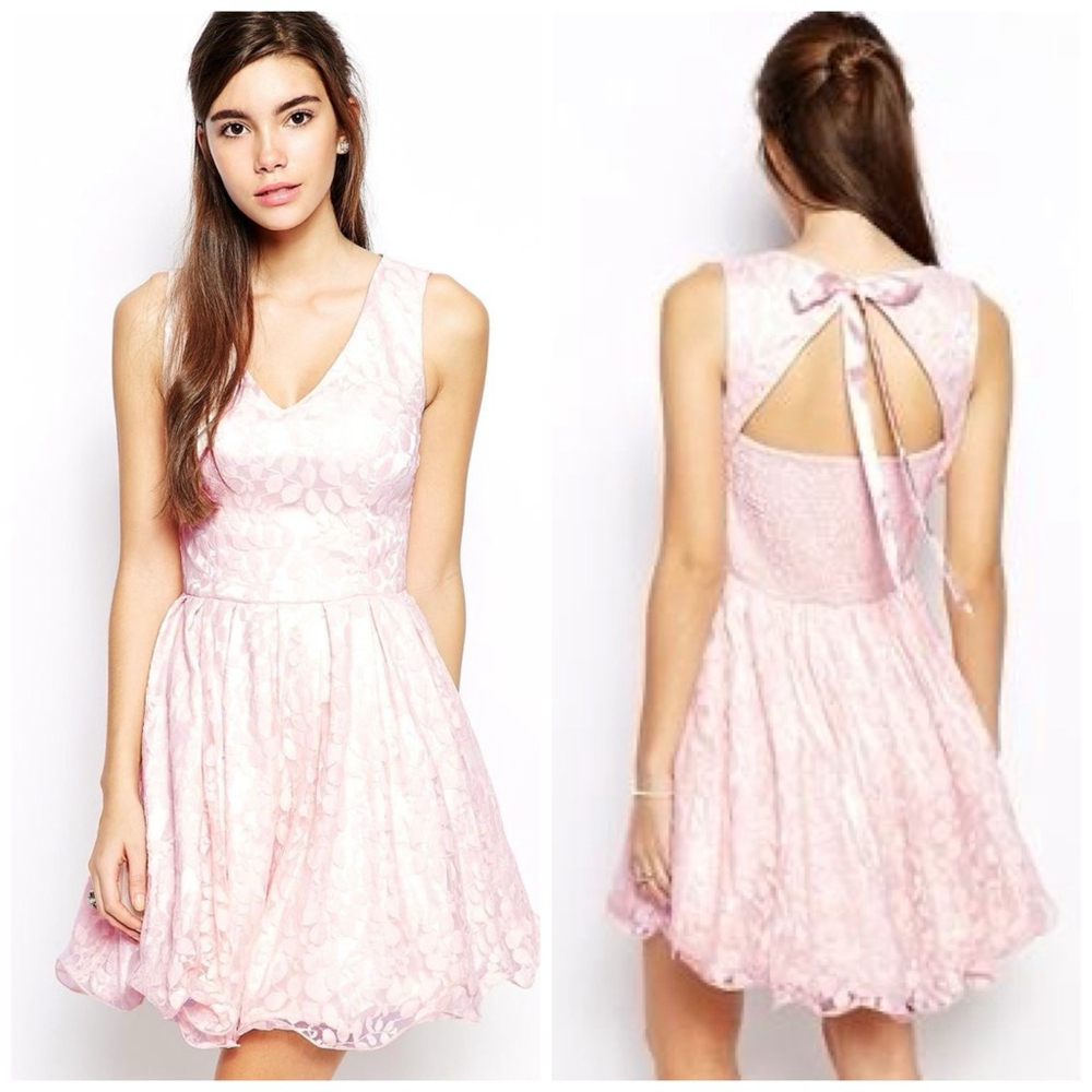 Chi Chi‎ London Blush Lace Fit and Flare Dress Size 6